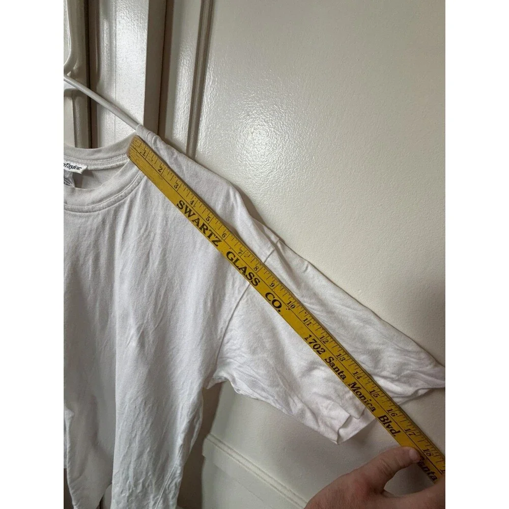 Vintage 90s Ann Taylor White T Shirt One Size Single Stitch 100% Cotton